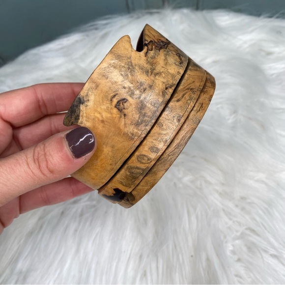 Vintage Richard Rothbard Signed Raw Burlwood Puzzle Box Felt Lined Incomplete - Picture 7 of 11